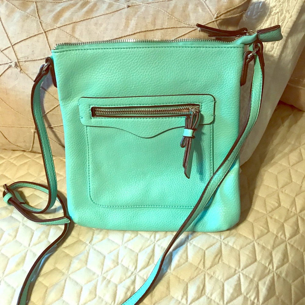 Blue cross body purse